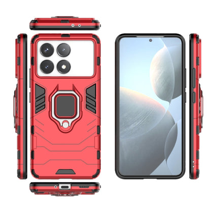 For Xiaomi Redmi K70 Shockproof PC + TPU Holder Phone Case(Red) by buy2fix