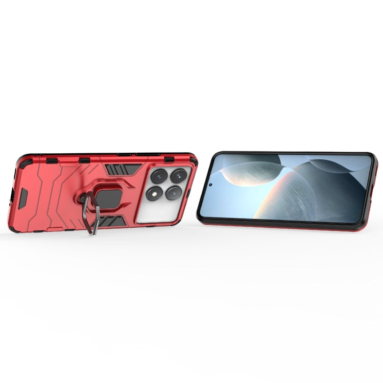 For Xiaomi Redmi K70 Shockproof PC + TPU Holder Phone Case(Red) by buy2fix