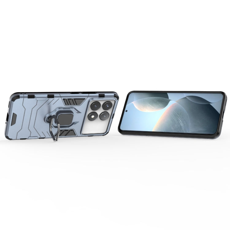 For Xiaomi Redmi K70 Shockproof PC + TPU Holder Phone Case(Navy Blue) by buy2fix