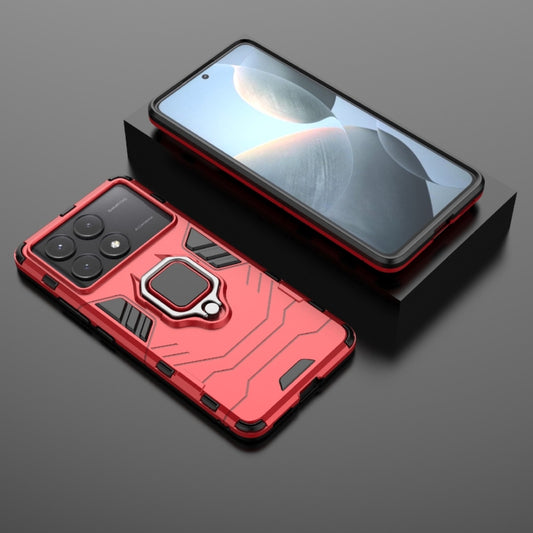 For Xiaomi Redmi K70E Shockproof PC + TPU Holder Phone Case(Red) - Xiaomi Cases by buy2fix | Online Shopping UK | buy2fix