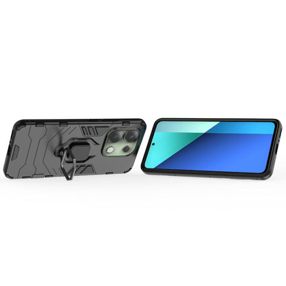 For Xiaomi Redmi Note 13 4G Shockproof PC + TPU Holder Phone Case(Black) - Xiaomi Cases by buy2fix | Online Shopping UK | buy2fix