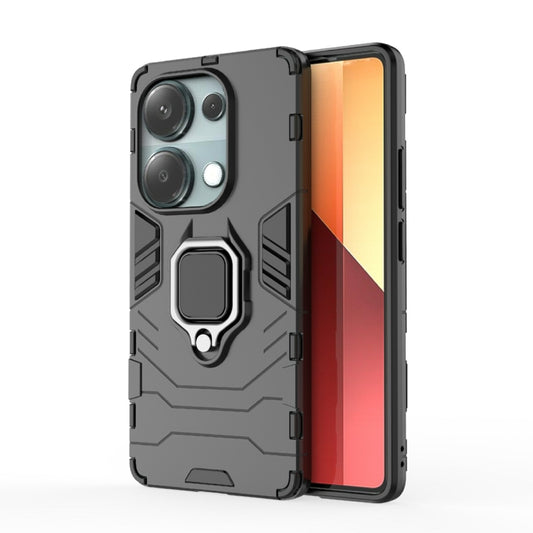 For Xiaomi Redmi Note 13 Pro 4G Global Shockproof PC + TPU Holder Phone Case(Black) - Xiaomi Cases by buy2fix | Online Shopping UK | buy2fix
