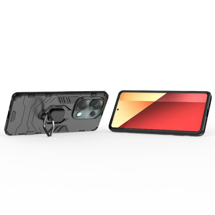 For Xiaomi Redmi Note 13 Pro 4G Global Shockproof PC + TPU Holder Phone Case(Black) - Xiaomi Cases by buy2fix | Online Shopping UK | buy2fix