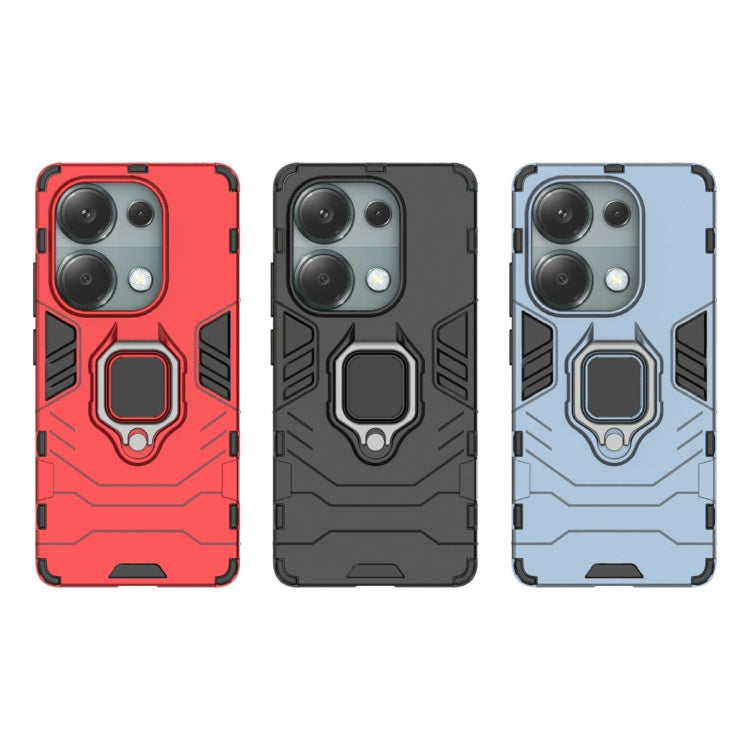 For Xiaomi Redmi Note 13 Pro 4G Global Shockproof PC + TPU Holder Phone Case(Black) - Xiaomi Cases by buy2fix | Online Shopping UK | buy2fix