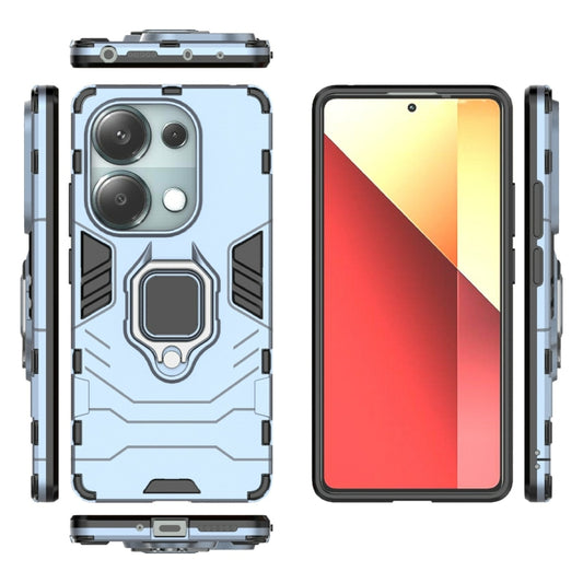 For Xiaomi Redmi Note 13 Pro 4G Global Shockproof PC + TPU Holder Phone Case(Navy Blue) - Xiaomi Cases by buy2fix | Online Shopping UK | buy2fix