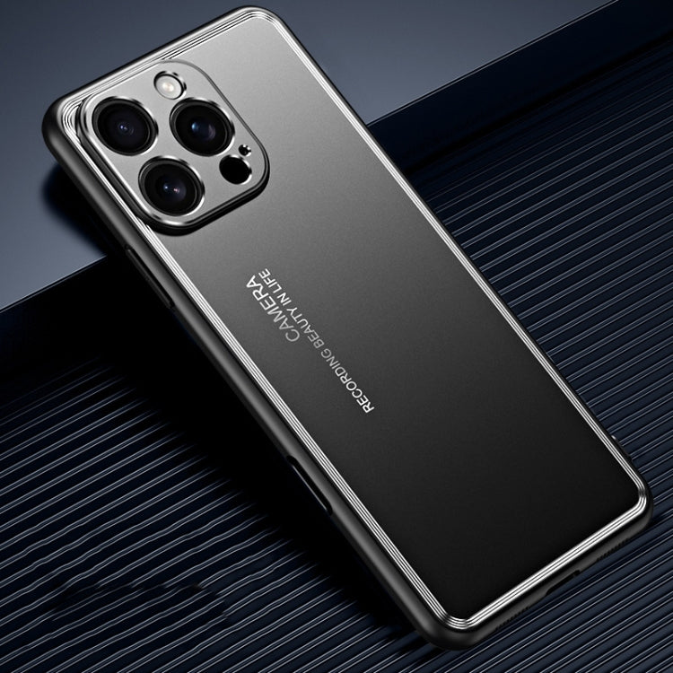 For iPhone 16 Pro Frosted Metal Phone Case(Black) by buy2fix