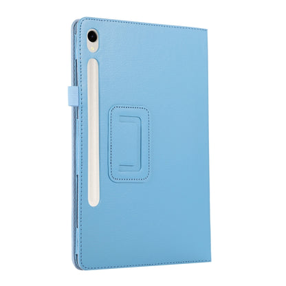 For Samsung Galaxy Tab S9+ / S10+ Litchi Texture Leather Tablet Case with Holder(Sky Blue) - Other Galaxy Tab PC by buy2fix | Online Shopping UK | buy2fix