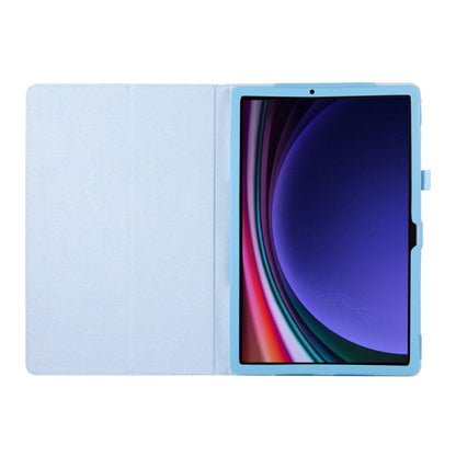 For Samsung Galaxy Tab S9+ / S10+ Litchi Texture Leather Tablet Case with Holder(Sky Blue) - Other Galaxy Tab PC by buy2fix | Online Shopping UK | buy2fix