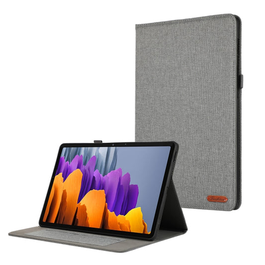 For Samsung Galaxy Tab S9+ / S10+ Fabric Texture Horizontal Flip Leather Tablet Case(Grey) - Other Galaxy Tab PC by buy2fix | Online Shopping UK | buy2fix