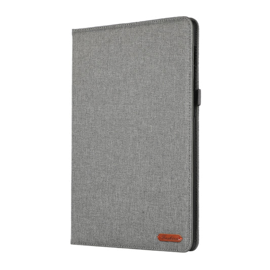 For Samsung Galaxy Tab S10 Ultra Fabric Texture Horizontal Flip Leather Tablet Case(Grey) - Other Galaxy Tab PC by buy2fix | Online Shopping UK | buy2fix