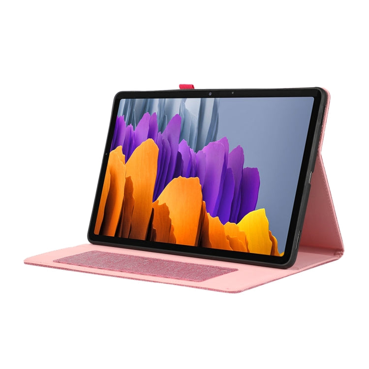 For Samsung Galaxy Tab S10 Ultra Fabric Texture Horizontal Flip Leather Tablet Case(Rose Red) - Other Galaxy Tab PC by buy2fix | Online Shopping UK | buy2fix