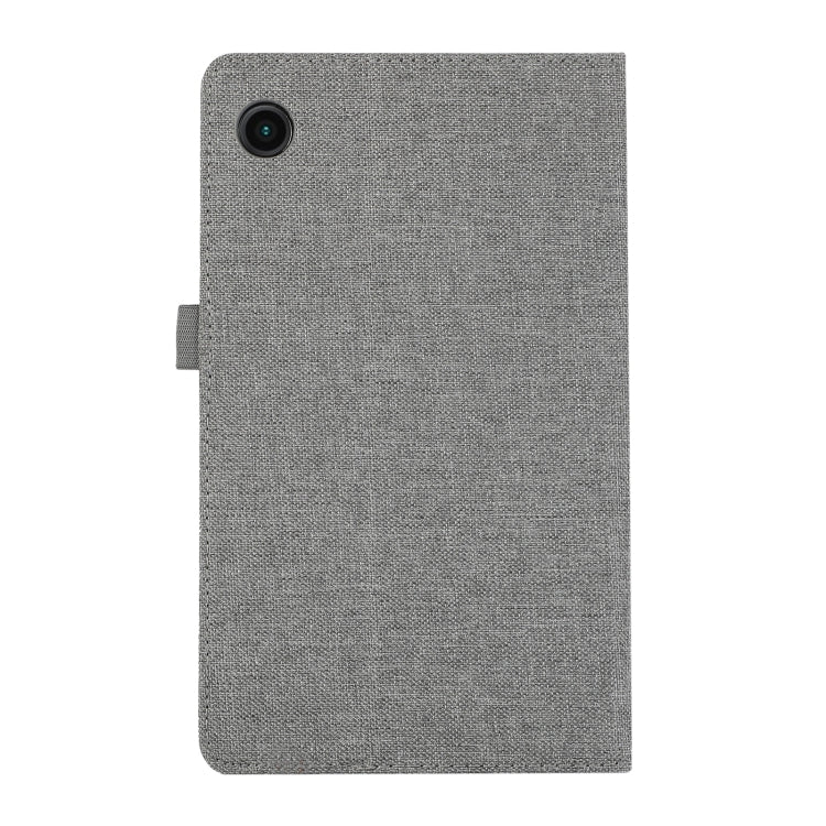 For Samsung Galaxy Tab A9 Fabric Texture Horizontal Flip Leather Tablet Case(Grey) - Other Galaxy Tab PC by buy2fix | Online Shopping UK | buy2fix