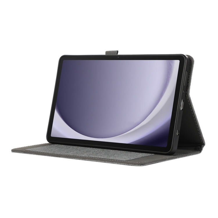 For Samsung Galaxy Tab A9 Fabric Texture Horizontal Flip Leather Tablet Case(Grey) - Other Galaxy Tab PC by buy2fix | Online Shopping UK | buy2fix