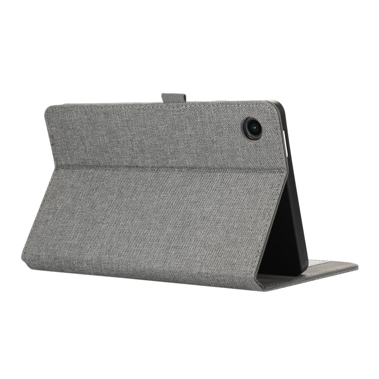 For Samsung Galaxy Tab A9 Fabric Texture Horizontal Flip Leather Tablet Case(Grey) - Other Galaxy Tab PC by buy2fix | Online Shopping UK | buy2fix