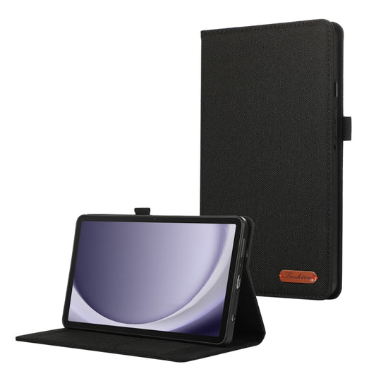 For Samsung Galaxy Tab A9+ Fabric Texture Horizontal Flip Leather Tablet Case(Black) - Other Galaxy Tab PC by buy2fix | Online Shopping UK | buy2fix