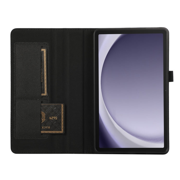 For Samsung Galaxy Tab A9+ Fabric Texture Horizontal Flip Leather Tablet Case(Black) - Other Galaxy Tab PC by buy2fix | Online Shopping UK | buy2fix