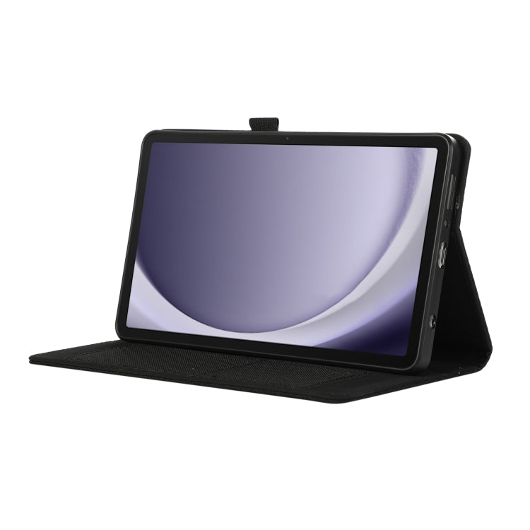 For Samsung Galaxy Tab A9+ Fabric Texture Horizontal Flip Leather Tablet Case(Black) - Other Galaxy Tab PC by buy2fix | Online Shopping UK | buy2fix