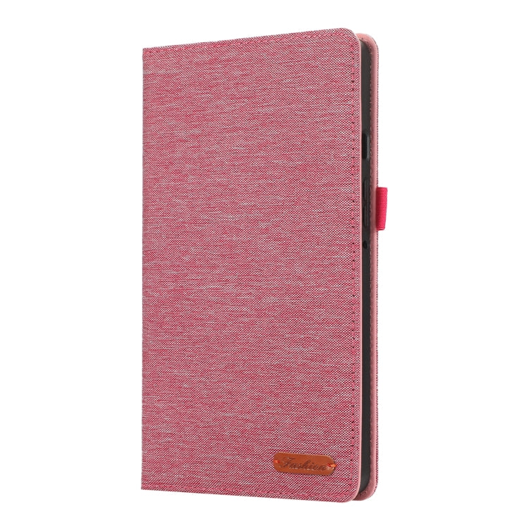 For Samsung Galaxy Tab A9+ Fabric Texture Horizontal Flip Leather Tablet Case(Rose Red) by buy2fix