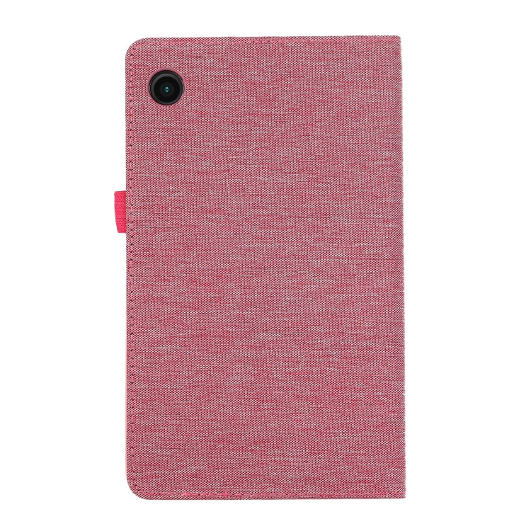 For Samsung Galaxy Tab A9+ Fabric Texture Horizontal Flip Leather Tablet Case(Rose Red) by buy2fix