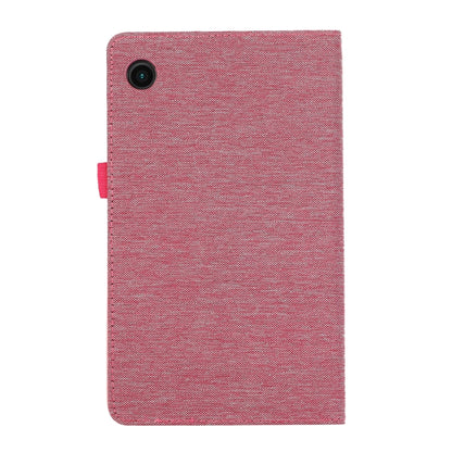For Samsung Galaxy Tab A9+ Fabric Texture Horizontal Flip Leather Tablet Case(Rose Red) by buy2fix