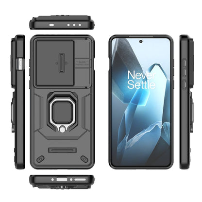 For OnePlus 13 5G Sliding Camshield TPU + PC Shockproof Phone Case with Holder(Black) - OnePlus Cases by buy2fix | Online Shopping UK | buy2fix