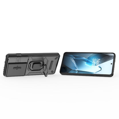 For OnePlus 13 5G Sliding Camshield TPU + PC Shockproof Phone Case with Holder(Black) - OnePlus Cases by buy2fix | Online Shopping UK | buy2fix
