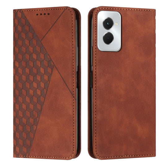 For Motorola Moto G Power 5G 2024 Diamond Splicing Skin Feel Magnetic Leather Phone Case(Brown) by buy2fix