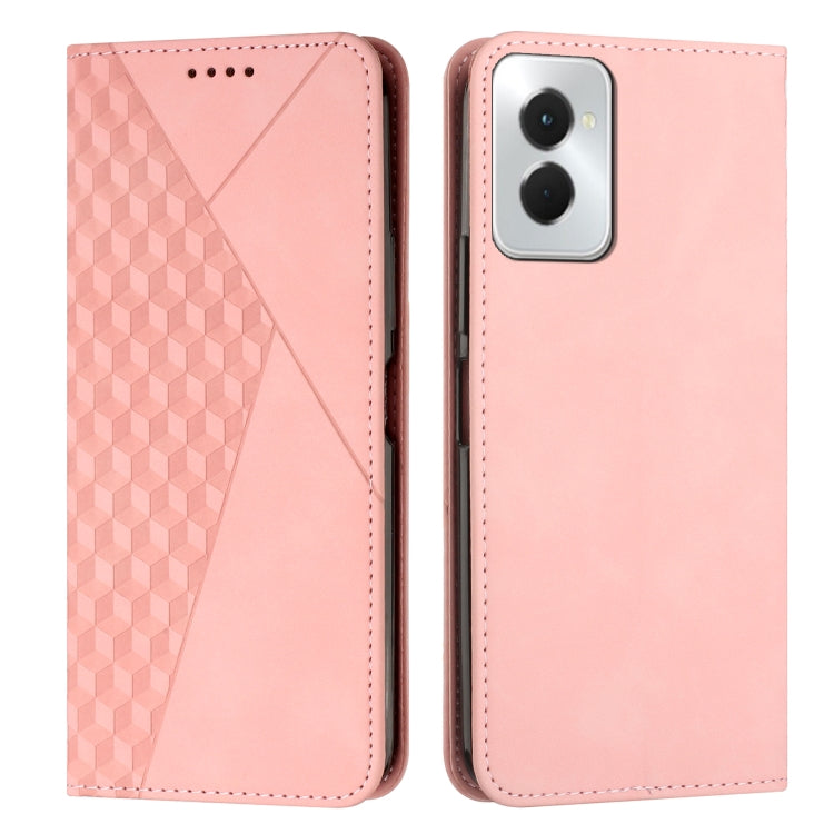 For Motorola Moto G Power 5G 2024 Diamond Splicing Skin Feel Magnetic Leather Phone Case(Rose Gold) by buy2fix