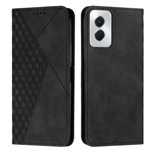 For Motorola Moto G Power 5G 2024 Diamond Splicing Skin Feel Magnetic Leather Phone Case(Black) by buy2fix