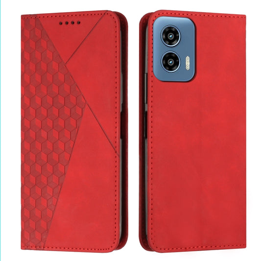 For Motorola Moto G Play 5G 2024 / G 5G 2024 Diamond Splicing Skin Feel Magnetic Leather Phone Case(Red) by buy2fix
