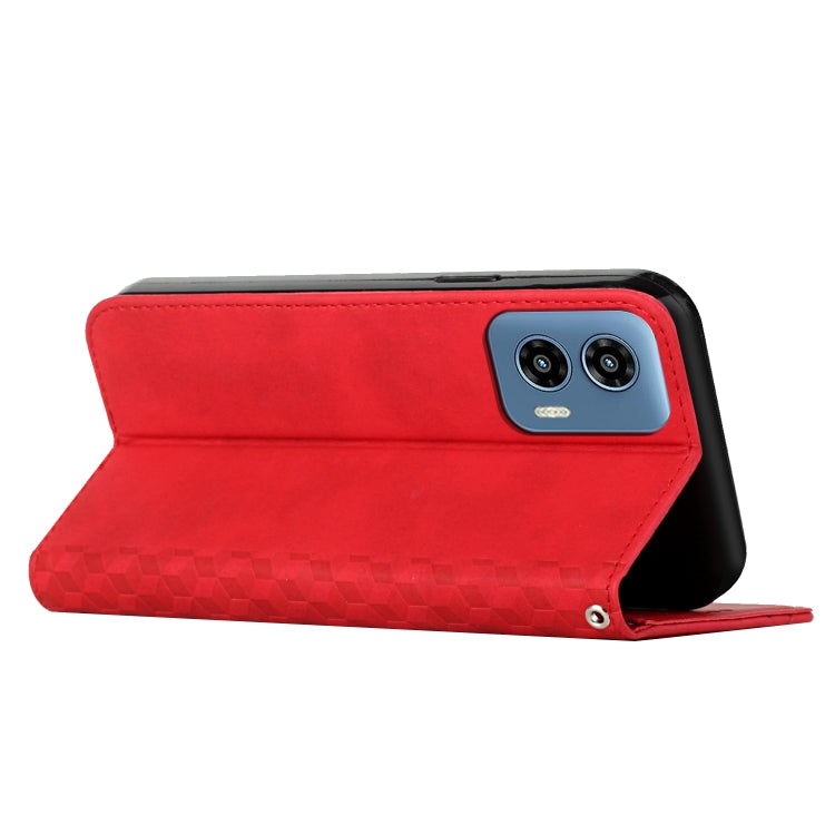 For Motorola Moto G Play 5G 2024 / G 5G 2024 Diamond Splicing Skin Feel Magnetic Leather Phone Case(Red) by buy2fix