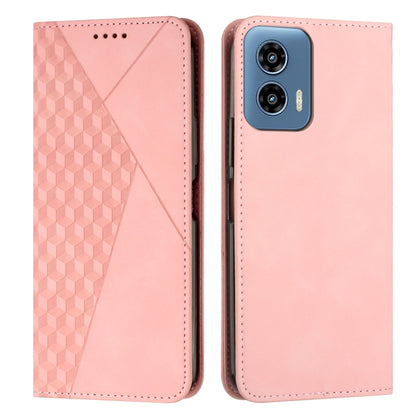 For Motorola Moto G Play 5G 2024 / G 5G 2024 Diamond Splicing Skin Feel Magnetic Leather Phone Case(Rose Gold) by buy2fix