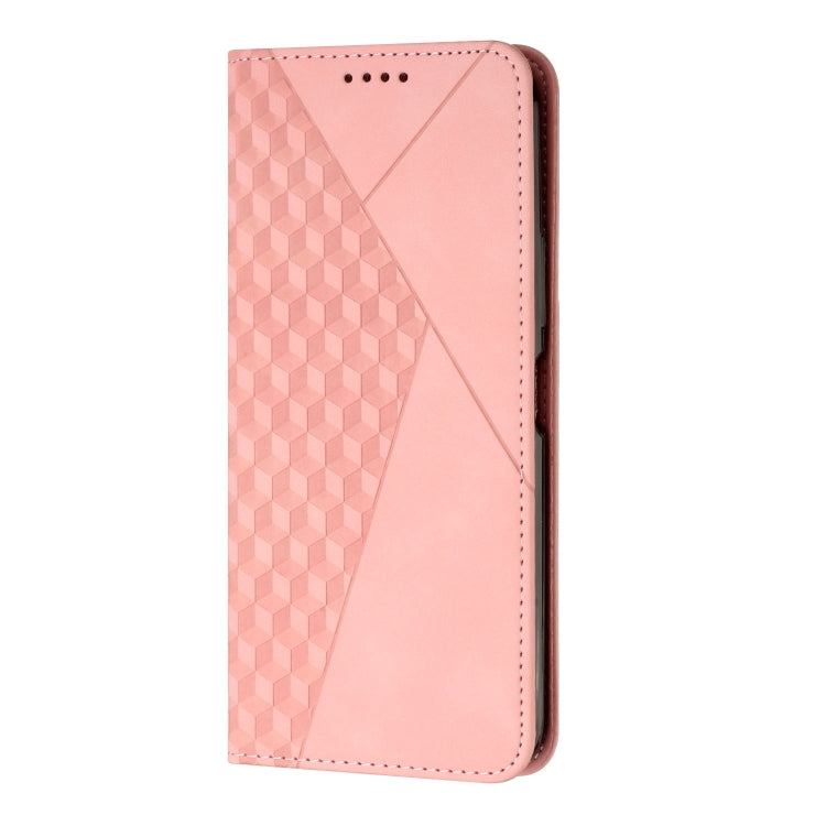For Motorola Moto G Play 5G 2024 / G 5G 2024 Diamond Splicing Skin Feel Magnetic Leather Phone Case(Rose Gold) by buy2fix