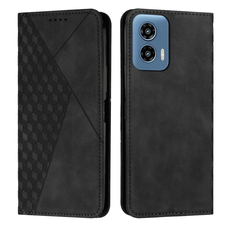 For Motorola Moto G Play 5G 2024 / G 5G 2024 Diamond Splicing Skin Feel Magnetic Leather Phone Case(Black) by buy2fix
