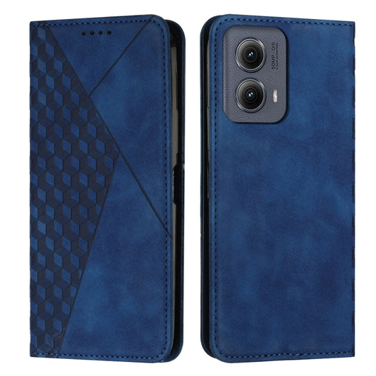 For Motorola Edge 2024 Diamond Splicing Skin Feel Magnetic Leather Phone Case(Blue) by buy2fix