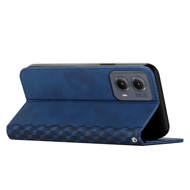 For Motorola Edge 2024 Diamond Splicing Skin Feel Magnetic Leather Phone Case(Blue) by buy2fix