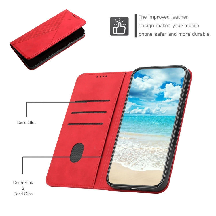 For Motorola Moto G Stylus 5G 2024 Diamond Splicing Skin Feel Magnetic Leather Phone Case(Red) by buy2fix