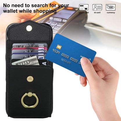 For iPhone Air Ring Holder RFID Card Slot Phone Case(Black) - iPhone Air Cases by buy2fix | Online Shopping UK | buy2fix