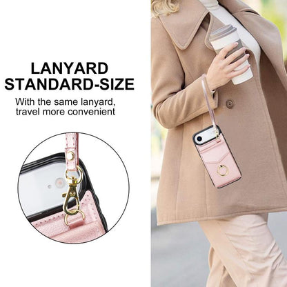 For iPhone Air Ring Holder RFID Card Slot Phone Case(Rose Gold) - iPhone Air Cases by buy2fix | Online Shopping UK | buy2fix
