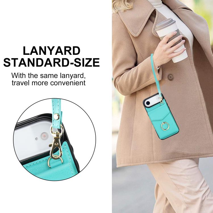 For iPhone Air Ring Holder RFID Card Slot Phone Case(Mint Green) - iPhone Air Cases by buy2fix | Online Shopping UK | buy2fix