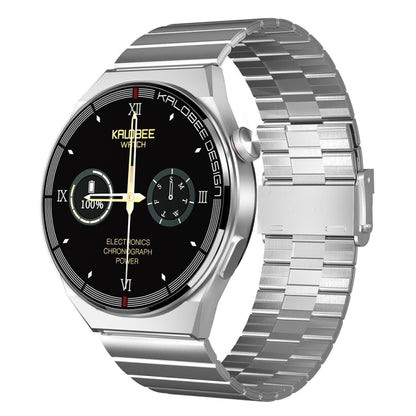 1.3 inch Bamboo Steel Band IP68 Waterproof Smart Watch Support Bluetooth Call(Silver) - Smart Watches by buy2fix | Online Shopping UK | buy2fix