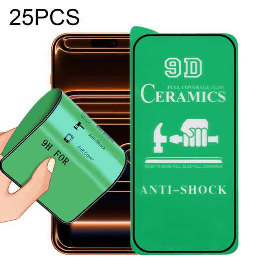 For iPhone 18 Pro Max / 17 Pro Max 25pcs 9D Full Screen Full Glue Ceramic Film
