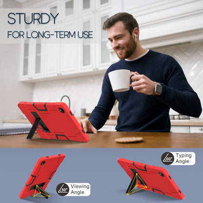 For Samsung Galaxy Tab A9+ Contrast Color Silicone PC Tablet Case with Holder(Red + Black) - Galaxy Tab A9+ by buy2fix | Online Shopping UK | buy2fix