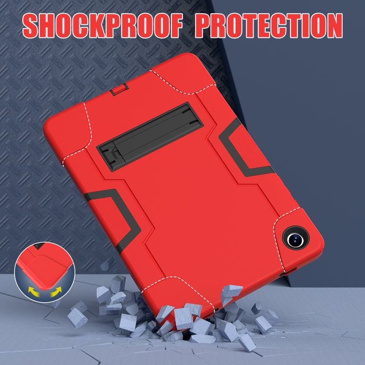 For Samsung Galaxy Tab A9+ Contrast Color Silicone PC Tablet Case with Holder(Red + Black) - Galaxy Tab A9+ by buy2fix | Online Shopping UK | buy2fix