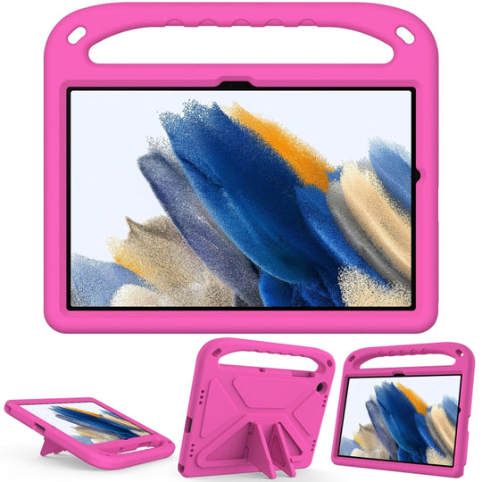 For Samsung Galaxy Tab Tab A11+ / A9+ Handle EVA Shockproof Tablet Case with Holder(Rose Red)