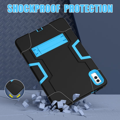 For Lenovo Tab M10 5G 10.6 inch Contrast Color Silicone PC Tablete Case with Holder(Black + Blue) - Lenovo by buy2fix | Online Shopping UK | buy2fix
