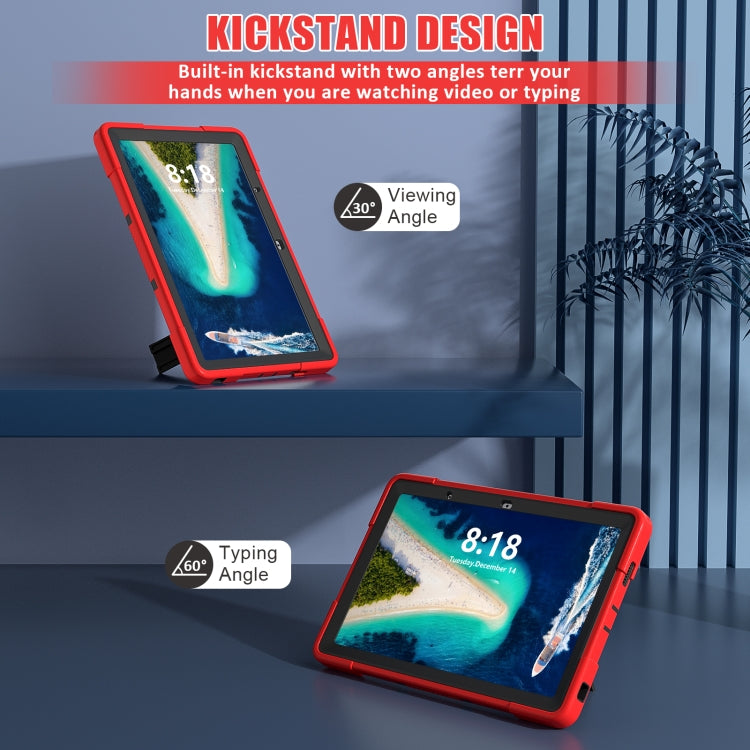 For Lenovo Tab M10 5G 10.6 inch Contrast Color Silicone PC Tablete Case with Holder(Red Black) - Lenovo by buy2fix | Online Shopping UK | buy2fix