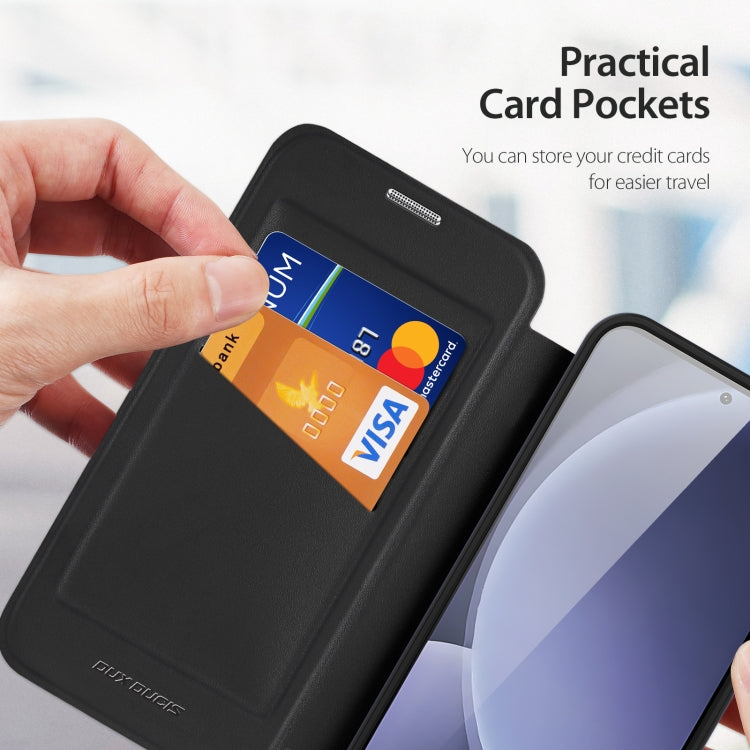 For Samsung Galaxy S25 5G DUX DUCIS Skin X Pro Series Magsafe PC + TPU Phone Leather Case(Black) by DUX DUCIS