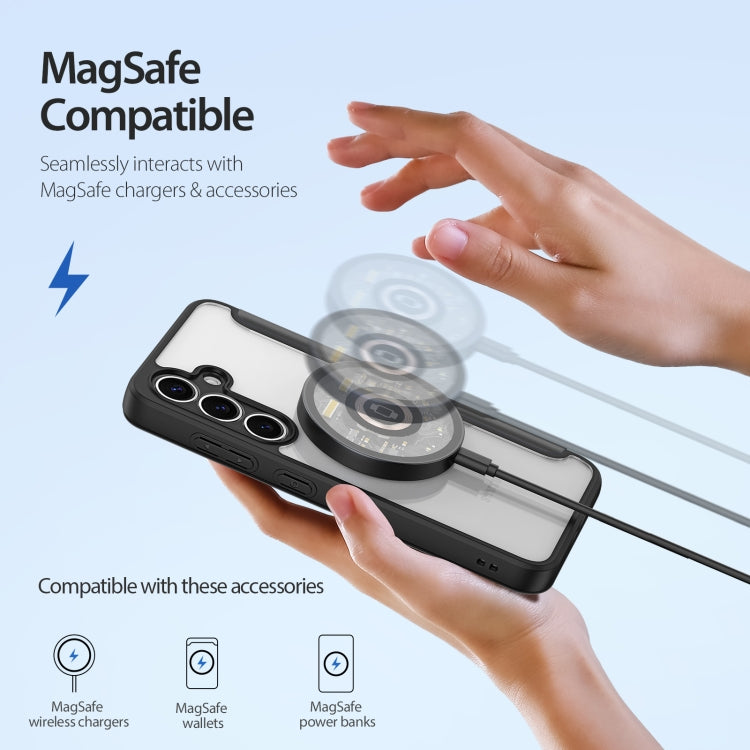 For Samsung Galaxy S25 5G DUX DUCIS Skin X Pro Series Magsafe PC + TPU Phone Leather Case(Black) by DUX DUCIS