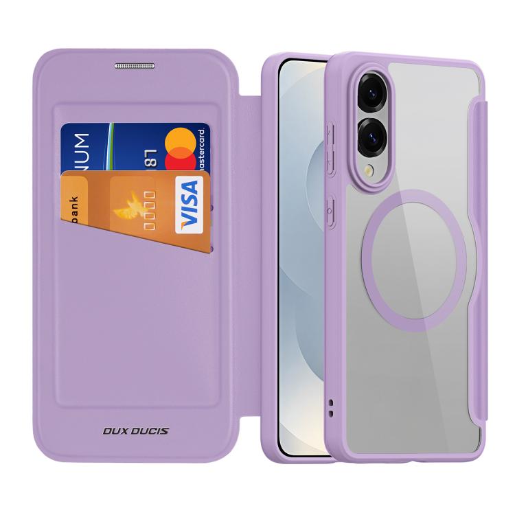 For Samsung Galaxy S25 Edge 5G DUX DUCIS Skin X Pro Series Magsafe PC + TPU Phone Leather Case(Purple) - Galaxy S25 Edge 5G Cases by DUX DUCIS | Online Shopping UK | buy2fix